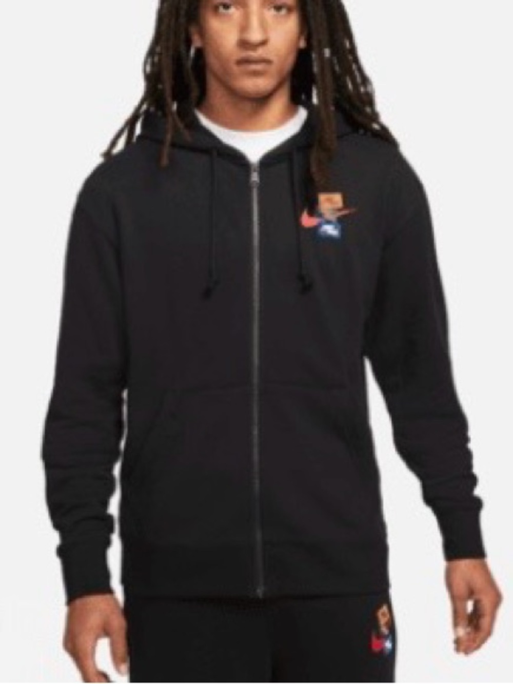 Jordan Jumpman Flight Nikr Men's Black Full-Zip Hoodie with Logo VGUC